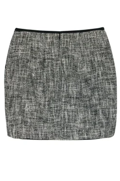 Nanette Lepore - Black & White Woven Tweed Pocket Skirt Sz 2