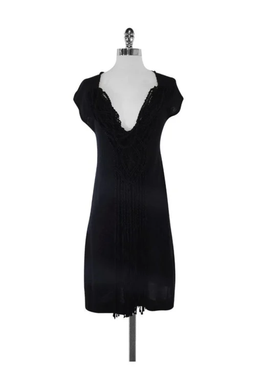 Nanette Lepore - Black Knit Silk Blend Dress Sz S