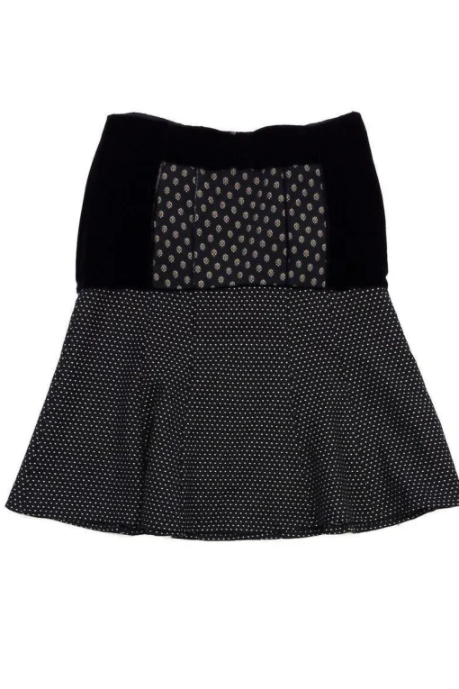 Nanette Lepore - Black Print Velvet Skirt Sz 4