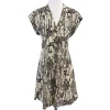 Nanette Lepore - Cream & Tan Print Button-Up Dress Sz 2