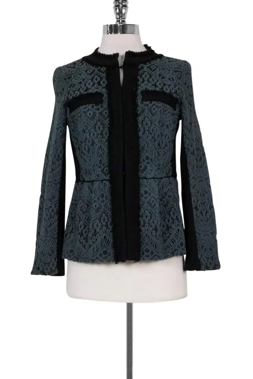 Nanette Lepore - Grey & Black Lace Jacket Sz 6