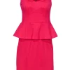 Nanette Lepore - Hot Pink Cocktail Dress w/ Peplum Sz 4