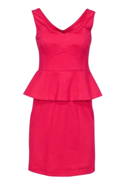 Nanette Lepore - Hot Pink Cocktail Dress w/ Peplum Sz 4