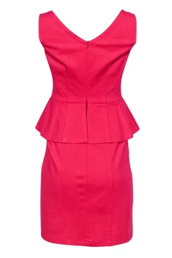 Nanette Lepore - Hot Pink Cocktail Dress w/ Peplum Sz 4