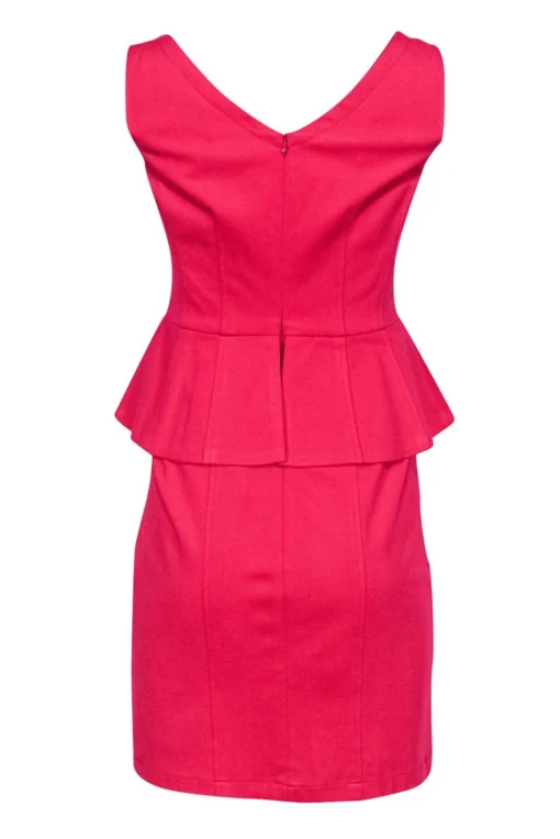 Nanette Lepore - Hot Pink Cocktail Dress w/ Peplum Sz 4