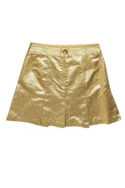 Nanette Lepore - Metallic Gold A-Line Skirt Sz 0