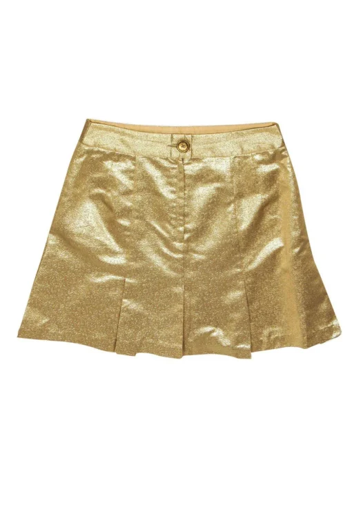 Nanette Lepore - Metallic Gold A-Line Skirt Sz 0