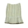 Nanette Lepore - Mint & Tan Striped Lace Trim Skirt Sz 0