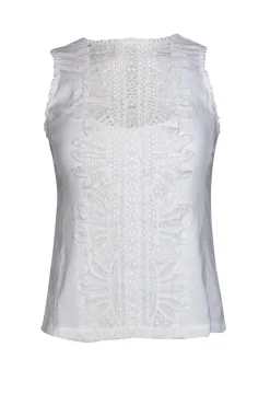 Nanette Lepore - White Eyelet Tank Top Sz 0