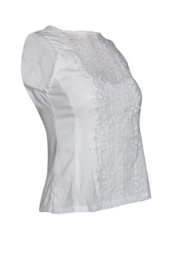 Nanette Lepore - White Eyelet Tank Top Sz 0