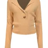 Nanushka - Beige Wrap Open Back Polo Sweater Sz XS