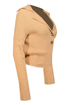 Nanushka - Beige Wrap Open Back Polo Sweater Sz XS