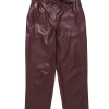 Nanushka -  Chestnut Brown Vegan Leather Tie Waist Trousers Sz XS