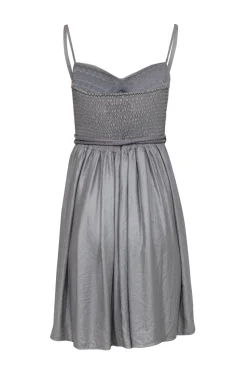 Nanushka - Gray Sleeveless Drape Mini Dress w/ Rope Belt Sz S