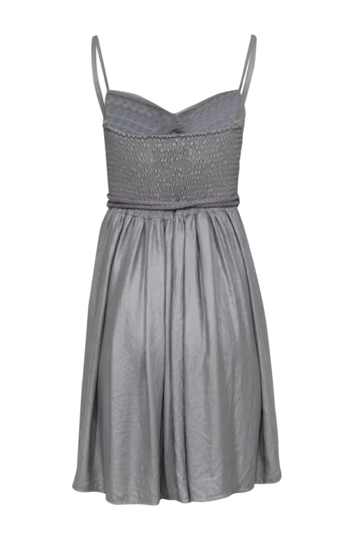 Nanushka - Gray Sleeveless Drape Mini Dress w/ Rope Belt Sz S
