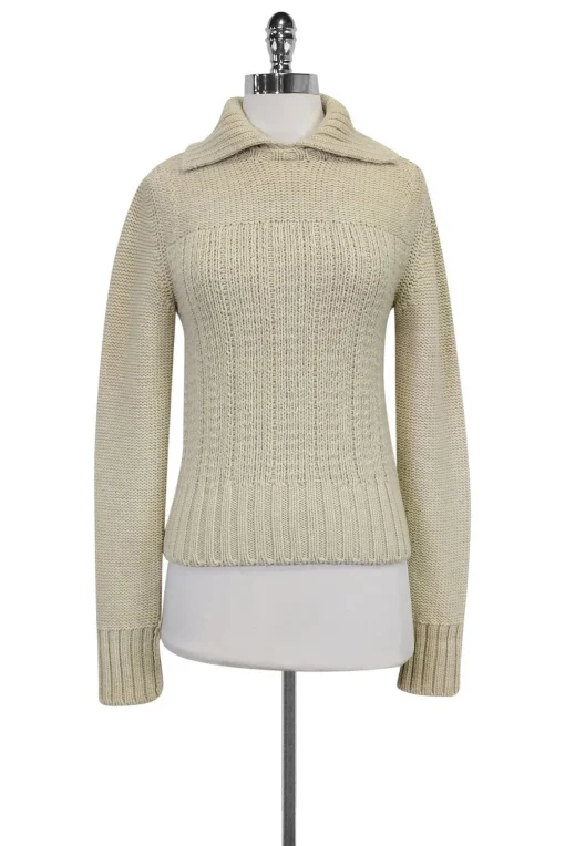 Narciso Rodriguez - Cream Cable Knit Sweater Sz S