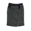 Natan Collection - Black & White Herringbone Tweed Skirt Sz S