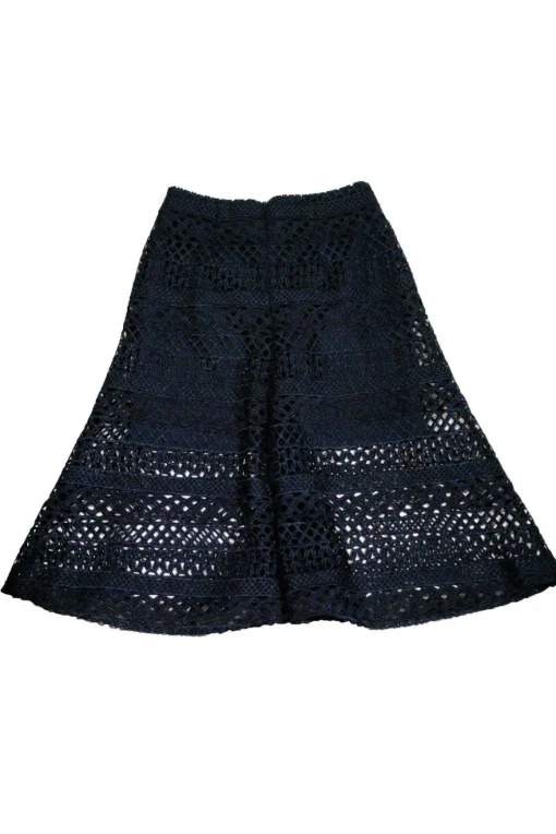 Nicholas - Navy Braided Lace Skirt Sz 4