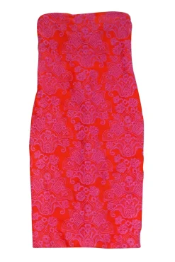 Nicole Miller - Orange & Purple Embroidery Dress Sz 6