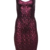 Nookie - Raspberry Pink Sequined Bodycon Midi Dress Sz S