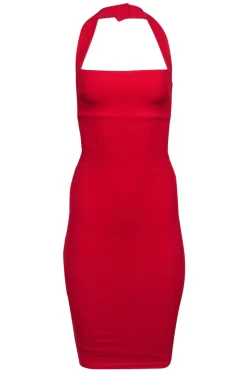 Nookie - Red Halter Bodycon Midi Dress Sz S