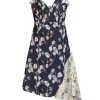 Off-White - Black, White, & Yellow Floral Sleeveless Asymmetrical Hem Dress Sz L