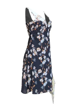 Off-White - Black, White, & Yellow Floral Sleeveless Asymmetrical Hem Dress Sz L