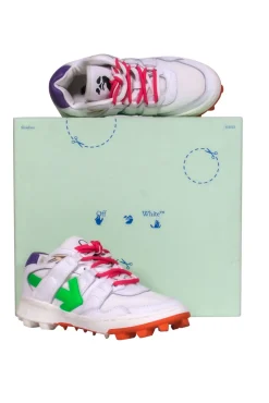 Off-White - White & Multicolored Leather "Mountain Cleats" Sz 6