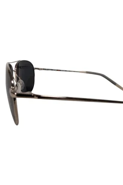 Oliver Peoples - Silver & Black Aviator Sunglasses