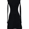 Opening Ceremony - Black Ribbed Flared Dress Sz XS