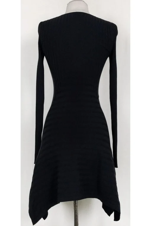 Opening Ceremony - Black Ribbed Flared Dress Sz XS