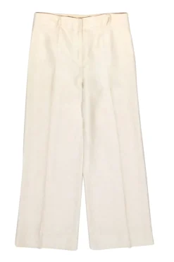 Oscar de la Renta - Beige Silk High Rise Pants Sz 8