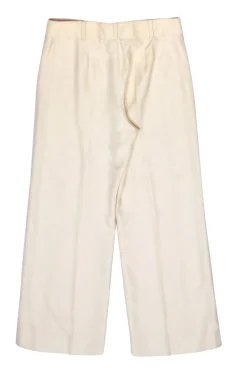 Oscar de la Renta - Beige Silk High Rise Pants Sz 8