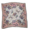 Oscar de la Renta - Pink & Multi Color Floral Print Silk Scarf