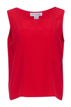 Oscar de la Renta - Red Silk Tank Sz L