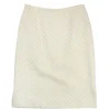 Oscar de la Renta - White & Yellow Polka Dot Pencil Skirt Sz M