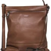 Osprey London - Brown Pebbled Leather Rectangle Crossbody