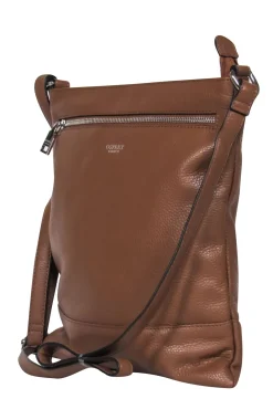Osprey London - Brown Pebbled Leather Rectangle Crossbody