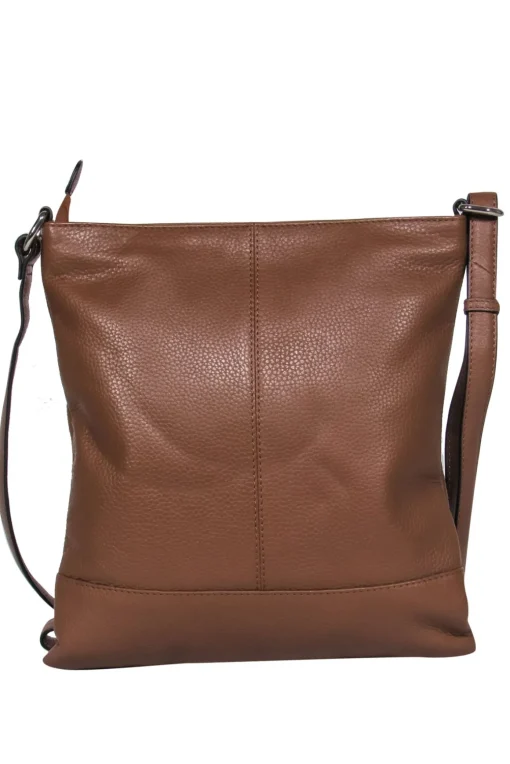 Osprey London - Brown Pebbled Leather Rectangle Crossbody