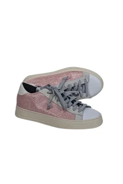 P448 - Pink Knit Sneakers w/ White Trims Sz 8