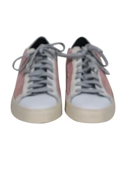 P448 - Pink Knit Sneakers w/ White Trims Sz 8