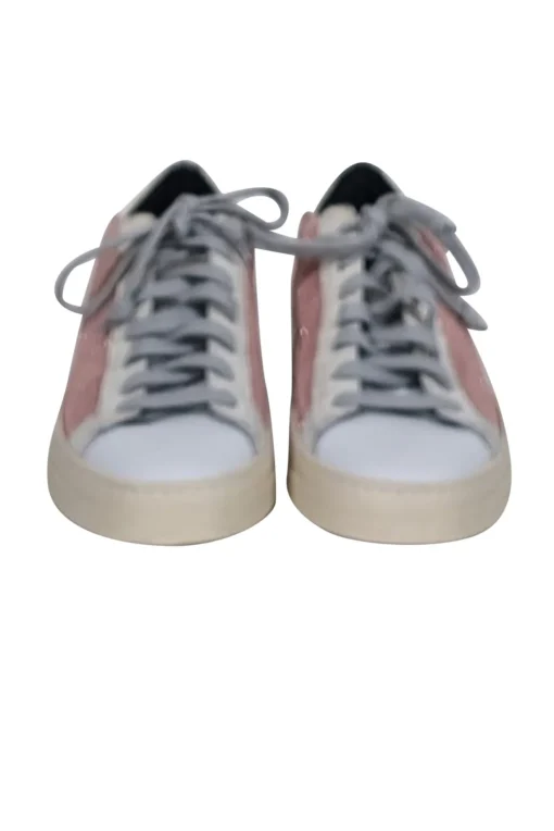P448 - Pink Knit Sneakers w/ White Trims Sz 8