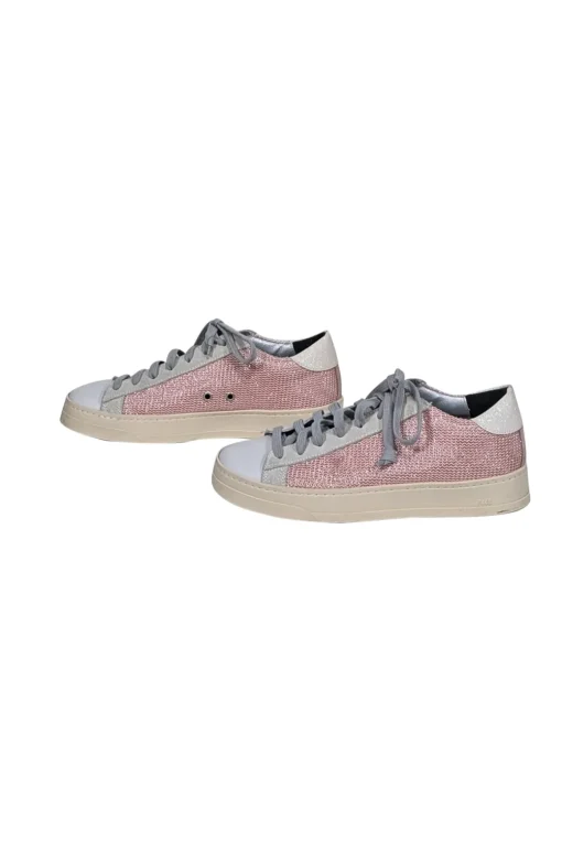 P448 - Pink Knit Sneakers w/ White Trims Sz 8