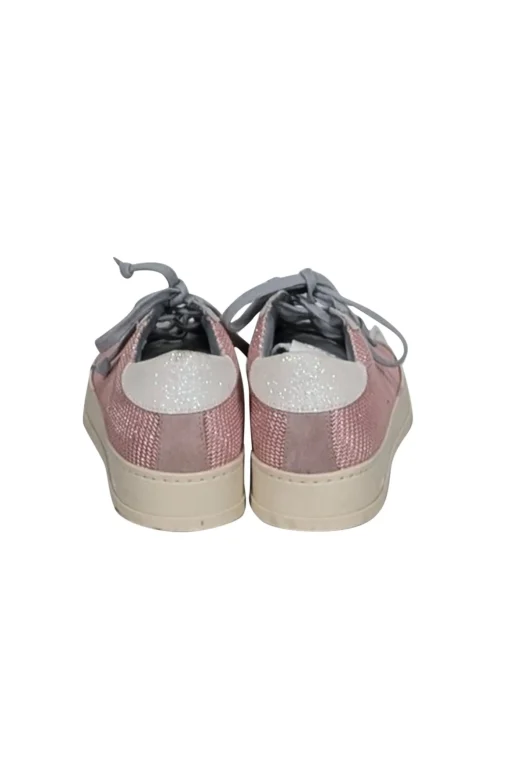 P448 - Pink Knit Sneakers w/ White Trims Sz 8