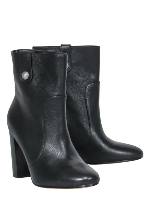 Paige - Back Pebbled Leather Heeled Ankle Booties Sz 7.5