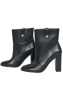 Paige - Back Pebbled Leather Heeled Ankle Booties Sz 7.5