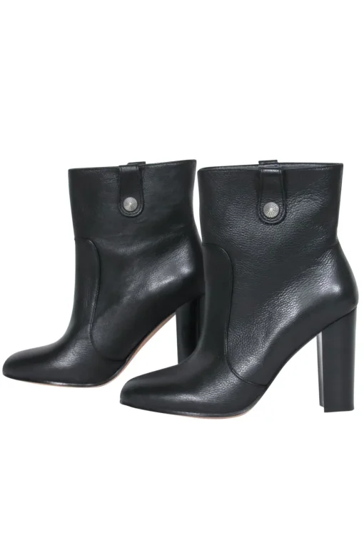 Paige - Back Pebbled Leather Heeled Ankle Booties Sz 7.5
