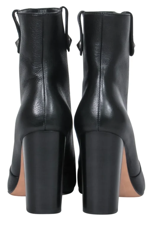 Paige - Back Pebbled Leather Heeled Ankle Booties Sz 7.5