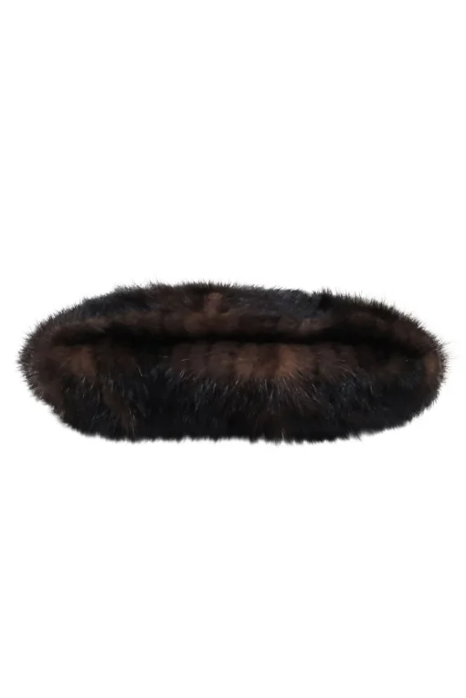 Paolo Masi - Brown Leather Shoulder Bag w/ Mink Fur