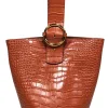 Parisa Wang - Warm Brown Embossed Bucket Bag